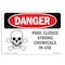 Signmission OSHA Danger Sign, 18" Height, 24" Width, Aluminum, Pool Closed Strong Chemicals In Use, Landscape OS-DS-A-1824-L-1626 - alternate 1
